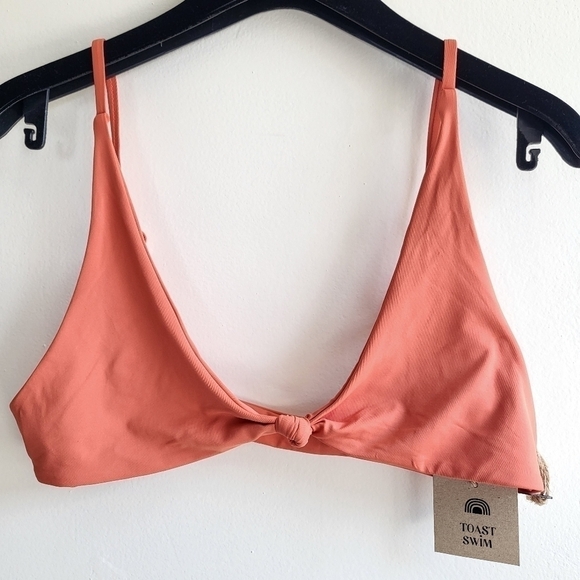 New Toast Swim Signature Knot Bikini Top In Rust NWT Size Large - Picture 14 of 17